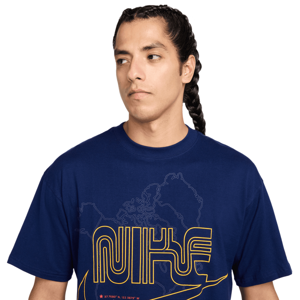 Nike Max 90 Short Sleeve T-Shirt - Men's - Blue Void/Gold - Image 3