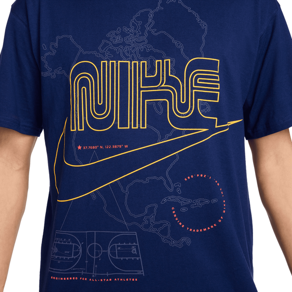Nike Max 90 Short Sleeve T-Shirt - Men's - Blue Void/Gold - Image 4