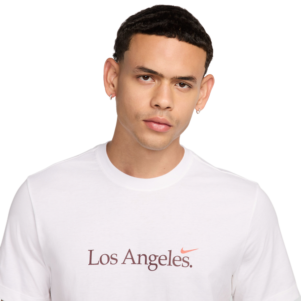 Nike LA Short Sleeve Crew T-Shirt - Men's - White/Cosmic Clay - Image 3