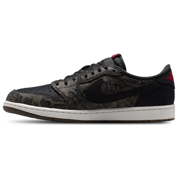 Jordan AJ 1 Retro Low OG LS - Men's - University Red/Black/Palomino - Image 2