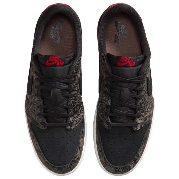 Jordan AJ 1 Retro Low OG LS - Men's - University Red/Black/Palomino - Image 4