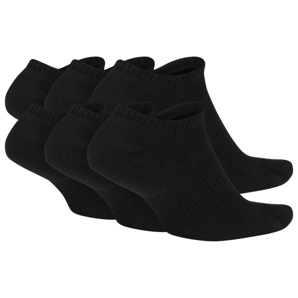 Nike 6 Pack Dri-FIT Plus No Show Socks - Men's - Black/White - Image 3