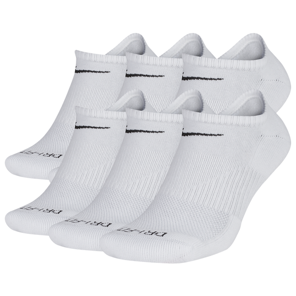 Nike 6 Pack Dri-FIT Plus No Show Socks - Men's - Black/White - Image 2