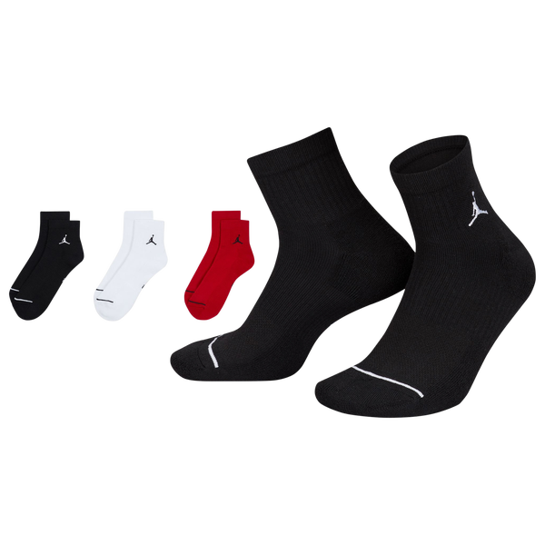 Jordan Every Day Cushioned Ankle 3 Pack - Men's - Black/White/Red