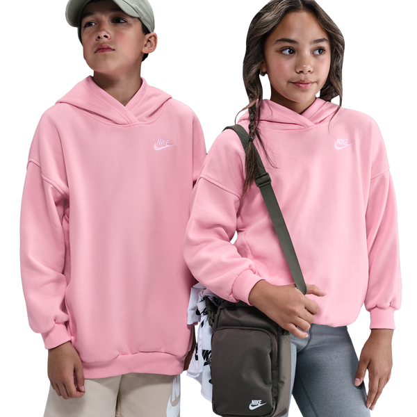 Nike NSW Club Fleece Oversized PO Hoodie - Girls' Grade School - Medium Soft Pink/Medium Soft Pink