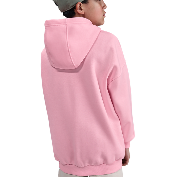 Nike NSW Club Fleece Oversized PO Hoodie - Girls' Grade School - Medium Soft Pink/Medium Soft Pink - Image 2