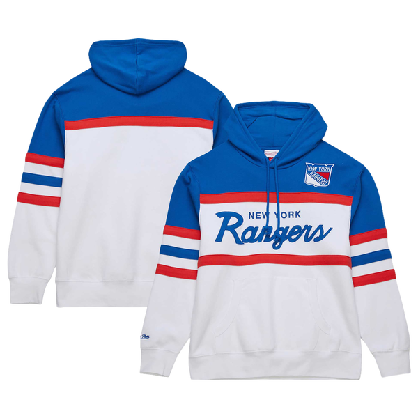Mitchell & Ness Rangers Head Coach Pullover Hoodie - Men's - White
