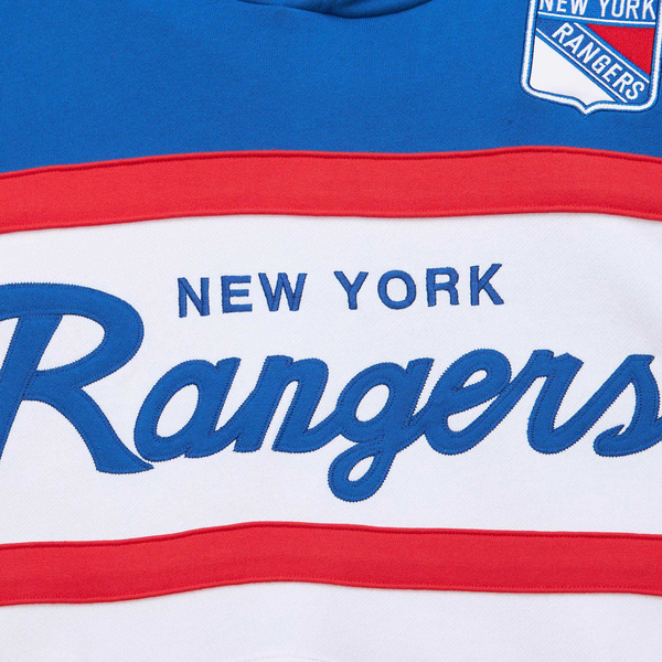 Mitchell & Ness Rangers Head Coach Pullover Hoodie - Men's - White - Image 4